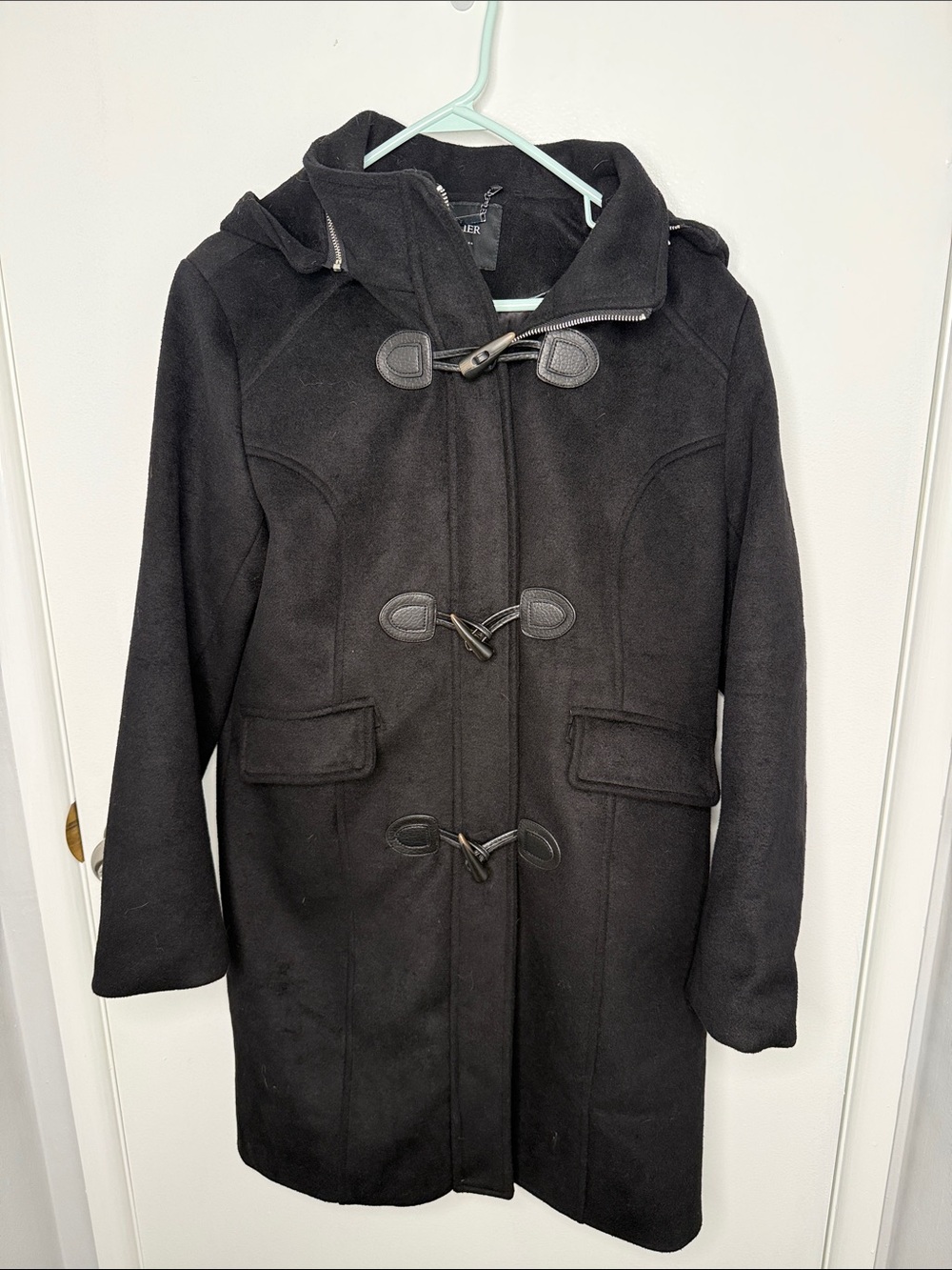 Escalier Black Hooded Toggle Coat - Women XL